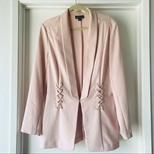 Blush Pink Blazer Cardigan